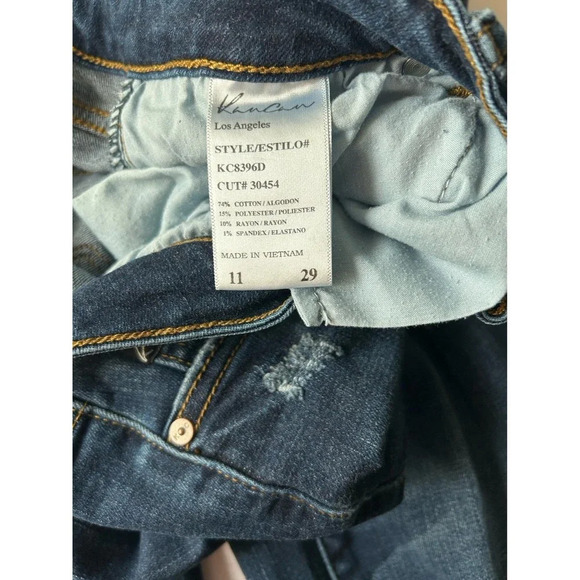 Kancan Mid Rise Ankle Skinny Jeans Size 11/29 Dark Wash Raw Hem KC8396D - Picture 4 of 11